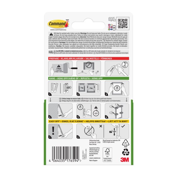 Command Strips White Small 4 Sets 17202WHI-4