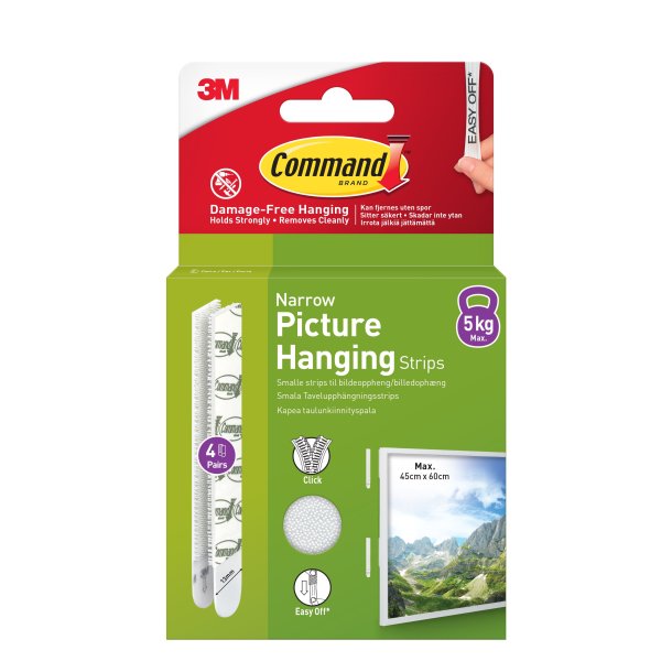 Command Strips White Narrow 4 Sets 17207WHI-4