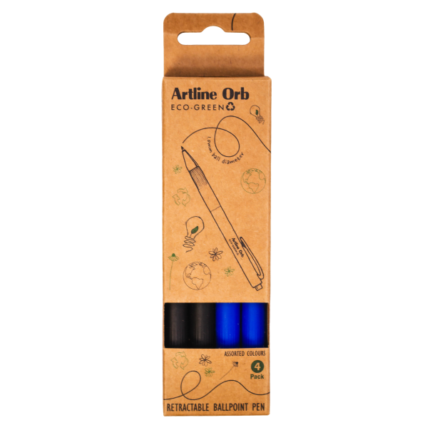 Artline Orb ballpoint pen ECO-GREEN 1.0 2 Blue 2 Black (4)