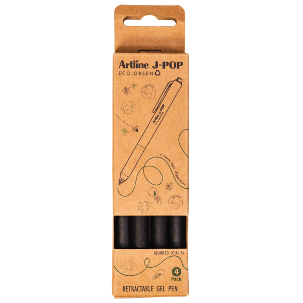 Artline J-POP Gel Pen ECO-GREEN 0.7 Black (4)