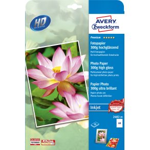 A4 Avery fotopapir glossy 300g inkjet (20)