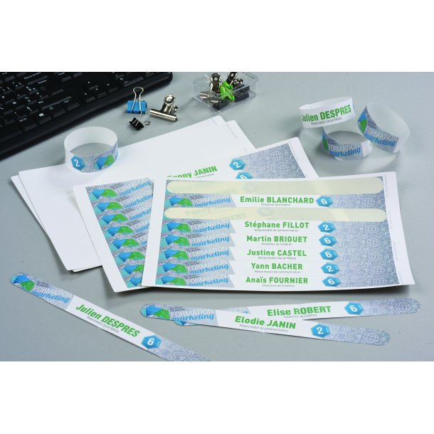 Festivalarmb�nd printbar 265x18mm hvid (100)