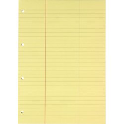 Bantex gul konceptblok, A4 linjeret m/margin