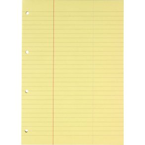 Bantex gul konceptblok, A4 linjeret m/margin