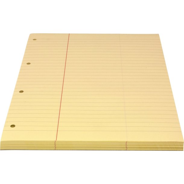 Bantex gul konceptblok, A4 linjeret m/margin