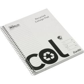 Bantex col collgege pad recycled A5+ ruled