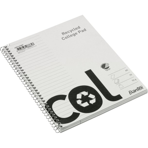 Bantex col collgege pad recycled A5+ ruled