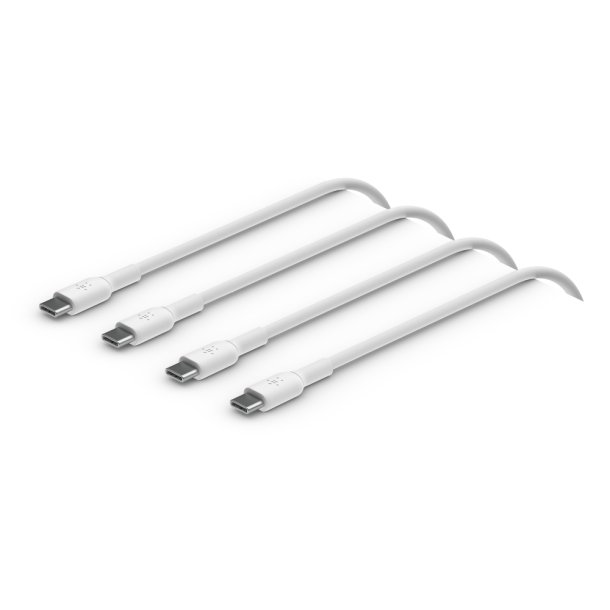 USB-C to USB-C PVC 1m Twin Pack, White