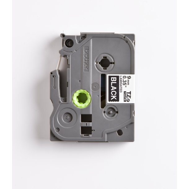 Brother TZe Tape - 9mm x 8m, Sort (hvid skrift)