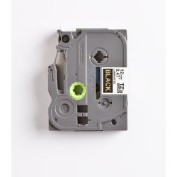 Brother TZe Tape - 12mm x 8m, Sort (guld skrift)