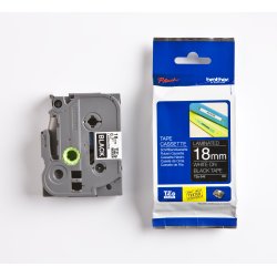 Brother TZe Tape - 18mm x 8m, Sort (hvid skrift)