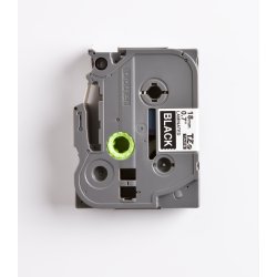 Brother TZe Tape - 18mm x 8m, Sort (hvid skrift)