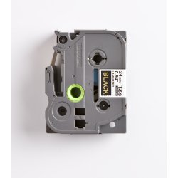 Brother TZe Tape - 24mm x 8m, Sort (guld skrift)