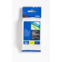 Brother TZe Tape - 36mm x 8m, Sort (hvid skrift)