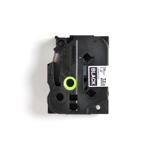 Brother TZe Tape - 36mm x 8m, Sort (hvid skrift)