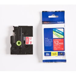Brother TZe Tape - 12mm x 8m, R�d (hvid skrift)