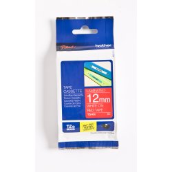 Brother TZe Tape - 12mm x 8m, R�d (hvid skrift)