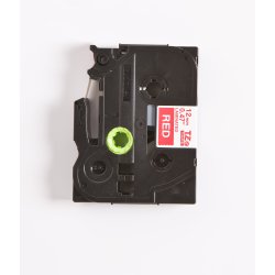 Brother TZe Tape - 12mm x 8m, R�d (hvid skrift)