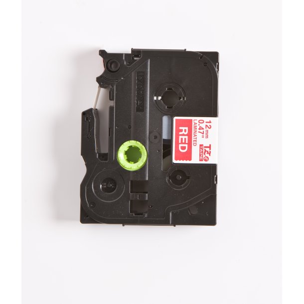 Brother TZe Tape - 12mm x 8m, R�d (hvid skrift)