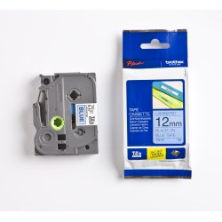 Brother TZe Tape - 12mm x 8m, Bl� (sort skrift)