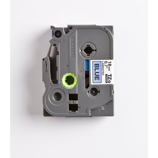 Brother TZe Tape - 18mm x 8m, Bl� (sort skrift)