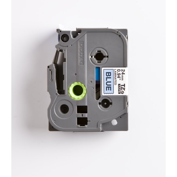 Brother TZe Tape - 24mm x 8m, Bl� (sort skrift)