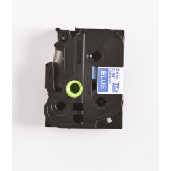 Brother TZe Tape - 24mm x 8m, Bl� (hvid skrift)