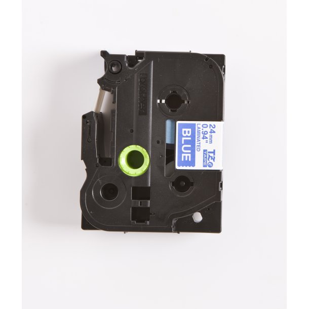 Brother TZe Tape - 24mm x 8m, Bl� (hvid skrift)