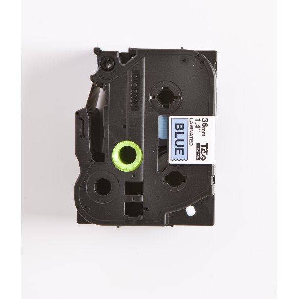 Brother TZe Tape - 36mm x 8m, Bl� (sort skrift)