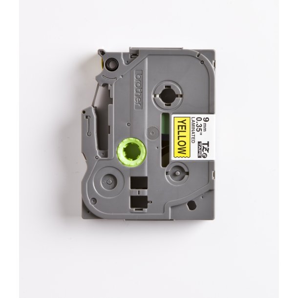 Brother TZe Tape - 9mm x 8m, Gul (sort skrift)