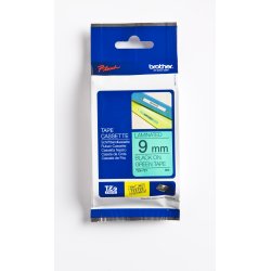 Brother TZe Tape - 9mm x 8m, Gr�n (sort skrift)