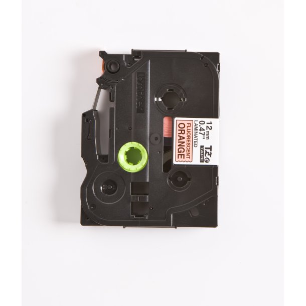 Brother TZe Tape - 12mm x 8m, Neon orange (sort skrift)