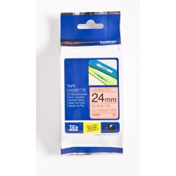 Brother TZe Tape - 24mm x 8m, Neon orange (sort skrift)