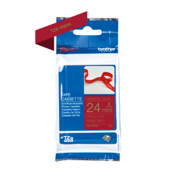 Brother TZe Satinb�nd - 24mm x 4m, Vinr�d (guld skrift)