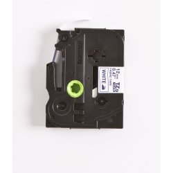 Brother TZe Fabrikstape - 12mm x 3m, Hvid (bl skrift)