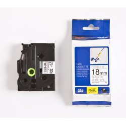 Brother TZe Fleksibel Tape - 18mm x 8m, Hvid (sort skrift)