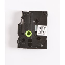 Brother TZe Fleksibel Tape - 18mm x 8m, Hvid (sort skrift)