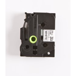 Brother TZe Fleksibel Tape - 24mm x 8m, Hvid (sort skrift)