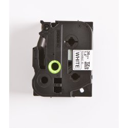 Brother TZe Fleksibel Tape - 36mm x 8m, Hvid (sort skrift)