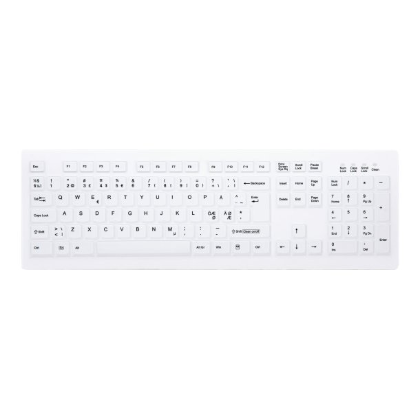 CHERRY Wireless Hygiene Desktop Keyboard Sealed USB Whit