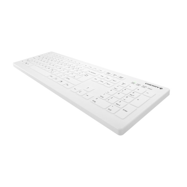 CHERRY Flat Profile Wireless Hygiene Desktop Keyb. White