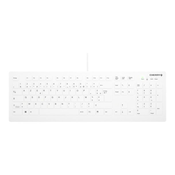 CHERRY Flat Profile Hygiene Desktop Keyb USB, White