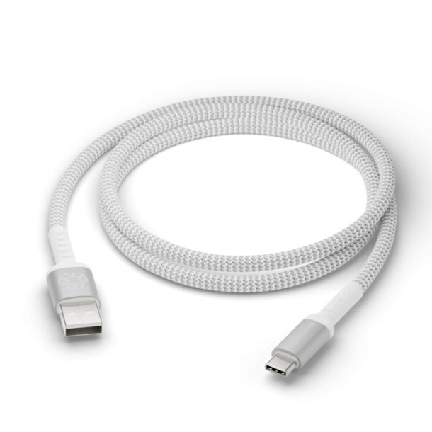 Re-charge - BRD Cable - USB-A to USB-C, White (1.2m)