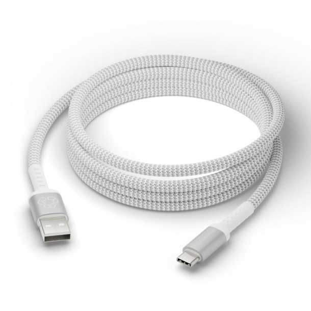 Re-charge - BRD Cable - USB-A to USB-C, White (2.5m)