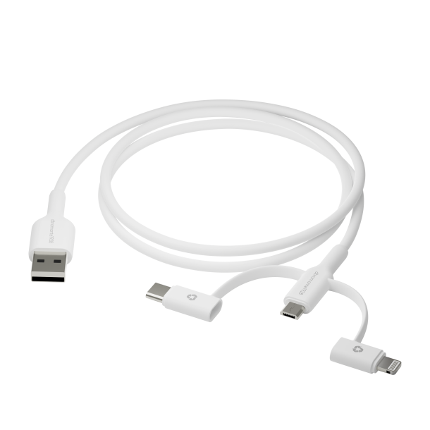 Re-charge - 3in1 Cable&#150;USB A to USB-A,C &amp; Lightn-W