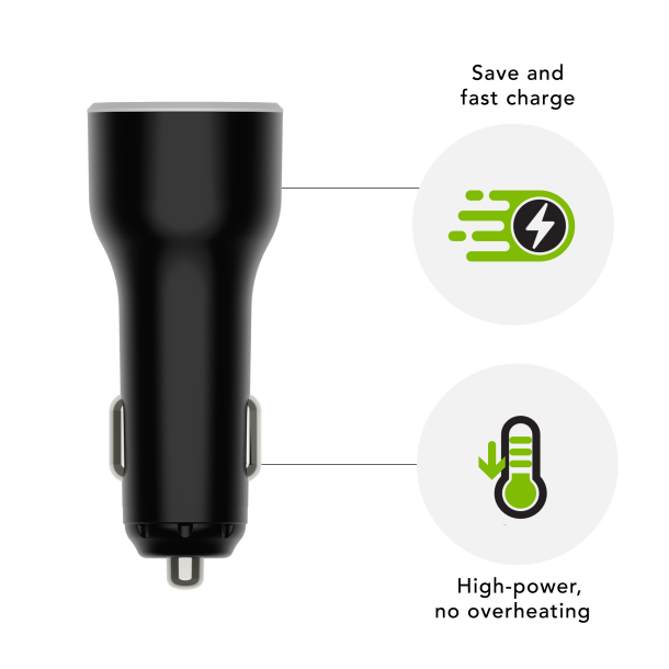 Car Charger - USB-C 65W - 12/24V, Black