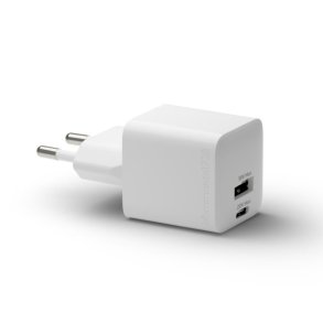 Re-charge - Wall Charger GaN - USB-C+USB-A 25W+18W EU, White