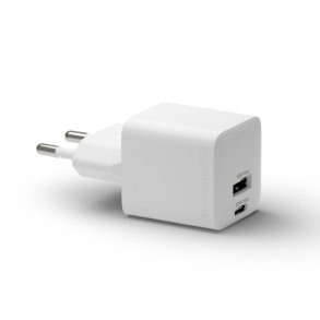 Re-charge - Wall Charger GaN - USB-C+USB-A 30W+18W EU, White