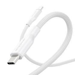 EMPOWER Racing 60W USB-C to USB-C Cable 1.2M Silver White