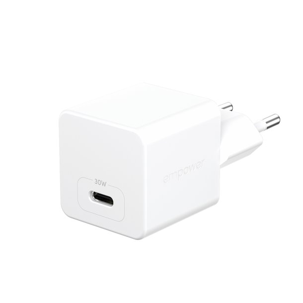 EMPOWER Turbo 30W Charger Single USB-C EU, Silver White